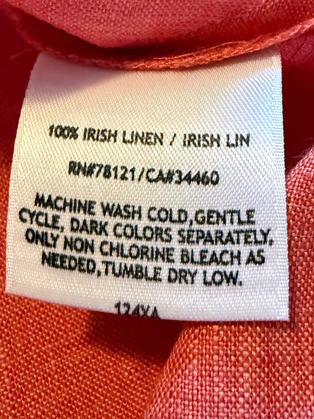 Eileen Fisher Coral Linen Button-Up Top and Skirt Set - Picture 6 of 11